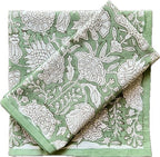 ATOSII Jade 100% Cotton Fall Cloth Designer Dinner Napkins, Handblock Print, Washable Durable Linen for Everyday Use Wedding Parties Outdoors Christmas Thanksgiving I 20 X 20 Inches I Set of 4 - Image 3