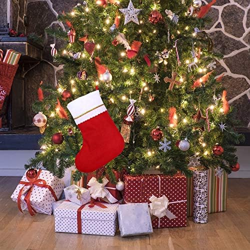 Cooraby 16 Pack Red Felt Christmas Stockings 15 Inches Xmas Fireplace Hanging Stockings Holiday Decorations Stockings for Christmas Decorations - Image 7