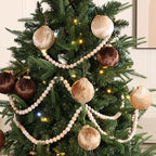 48FT Extra Long Christmas Wood Bead Garland for Mantle (Vintage Wood Beads) - Image 4