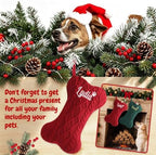 Personalized Dog Christmas Stockings,Custom Embroidered Pet Name & Bone Shape Stocking for Dog,Raised Ridged Cable Knit 15.7” Large Dogs Stocking for Fireplace Holiday Decor Gift(3 Pack) - Image 6