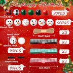 Vicenpal 450 Pcs Christmas Wooden Beads, Plaid, Classic Color - Image 2