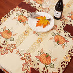 Simhomsen Large Embroidered Thanksgiving Harvest Pumpkins Table Runners for Autumn Or Fall Decorations (14 × 120 Inches) - Image 3