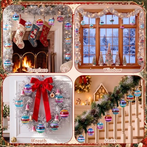 12 Pcs Vintage Glass Christmas Ornament Reflector Decor, Fashion - Image 6