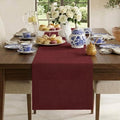 Classic Linen™ by D'Moksha, Dark Red Table Runner 108 Inches Long, 100% Pure Linen, 14 x 108 Inch Table Runner for Dresser, Dining- Fall, Weddings, Outdoor Hosting by DMokshaHomes