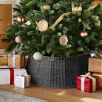 Hommtina Christmas Tree Collar- 26",Christmas Tree Base Christmas Basket Collar for Home, Living Room,for Covering Tree Stand (Black, 26 in) - Image 6