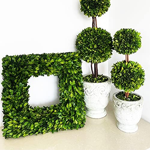 Perseved Natural Boxwood Wreath 18 inch Square Wreath Flourish Type Great Indoor Spring Summer Wreath Decor Suits for Party Wedding or Daily Decoration (18 inch, Square) - Image 5