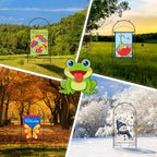 Liitrton 2 Pack Garden Flag Holder Stand for Outside, Frog-Shaped, Black - Image 6