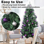 Purple & Silver 2.5" Christmas Balls Christmas Tree Decoration Ornaments Shatterproof Hanging Balls for Birthday Halloween Holiday Wedding Decorations Set of 18pcs - Image 5