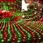 WATERGLIDE Outdoor Christmas Net Lights, 12FT x 5FT 360 LED Mesh String Light with 8 Lighting Mode, Connectable Waterproof Lights for Garden Tree Bushes, Holiday Wedding Party Decoration, Red & Green - Image 2