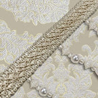 Loom and Mill Luxury Jacquard Damask Table Runner 13x108 inch, Beige - Image 4