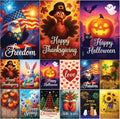 Premium 12 Pack Seasonal Garden Flags Set 12x18 Inch Double Sided, Burlap Outdoor Yard Flags for Spring, Summer, Fall, Winter, Easter, Mother’s Day, Valentine’s, St. Patrick’s, 4th of July, Halloween, Thanksgiving, Christmas by VEOJEIN