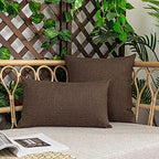 Kevin Textile Outdoor Waterproof 26”x26” Pillow Covers 2 Pack, Brown - Image 4