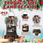 Therwen 2 Pcs Christmas Stocking Holders Lantern, LED, Elk, Bronze - Image 2