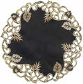 Decozen Set of 8 Doilies for Table, Lace Doilies - Rustic, Crochet, Farmhouse, Kitchen, Dining Table Centerpiece Decor - Round Christmas Placemats - 15 inch Gold Black, The Tarantino Collection by Decozen