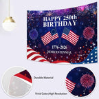 4th of July Backdrop Decorations Independence Day Backdrop 250 Anniversary USA Flag Banner 15x8ft 250th Birthday Fireworks Semiquincentennial Photography Background Photo Studio Props - Image 7
