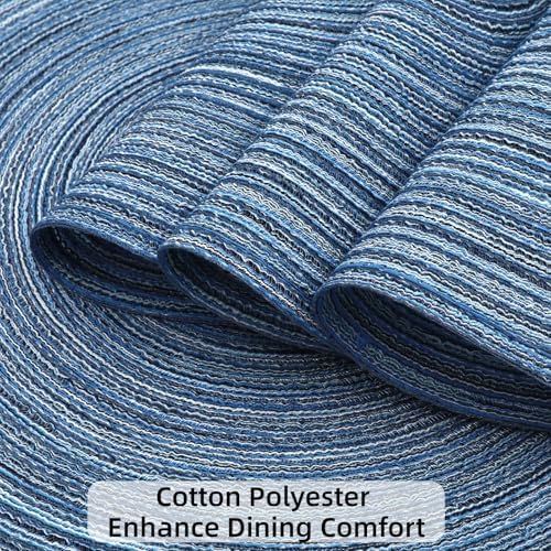 SHACOS Round Braided Placemats Set of 8 Circle Place Mats Cotton Polyester Kitchen Table Mats for Dining Table Wedding Party Decor (Blue Gray, 8) - Image 5
