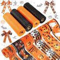 10 Pcs Halloween Ribbon 4 Mesh Ribbon 6 Burlap Wired Edge Ribbons by Yuefunny