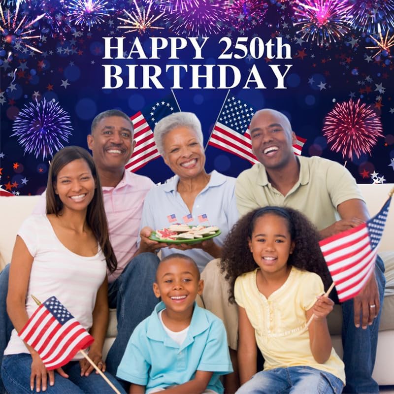 4th of July Backdrop Decorations Independence Day Backdrop 250 Anniversary USA Flag Banner 15x8ft 250th Birthday Fireworks Semiquincentennial Photography Background Photo Studio Props - Image 5