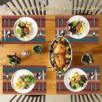 Faux Leather Placemats Set of 4 - Boho Heat Resistant Placemat for Dinner Table, Non-Slip Waterproof Oil-Proof Washable Reusable Placemat for Indoor Outdoor Kitchen Decor, 15.75In*11.81In - Image 5