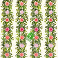Livole 4Pcs 26 Ft Artificial Flower Garland with Light Hanging Fake Vine by Livole