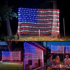 American Flag Lights Outdoor - 420 Super Bright Red White and Blue Lights, Waterproof Led Flag Net Light of The United States for Memorial Day, 4th of July, Yard, Garden, Christmas Decorations by ooLALoo
