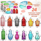 Dandat 24 Pieces Small Colored Vase Bulk 12 Style Decorative Bud Vase - Image 2