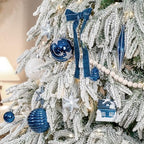 JORNOY 106Pcs Christmas Ornaments Bulk, Shatterproof Plastic Hanging Balls Bulbs Assorted Decor for Tree Decorations Home Holiday Party with Lanyard, Silver & Blue - Image 2