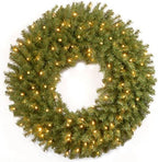 National Tree Company 30in Pre-Lit Norwood Fir Artificial Christmas Wreath by Unknown