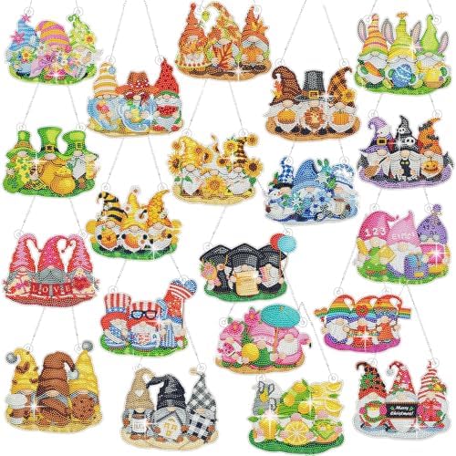 Chunful 20 Pcs Seasonal Diamond Art Wreath Kits Holiday DIY Crafts by Chunful