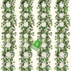 Livole 4Pcs 26 Ft Artificial Flower Garland Hanging Fake Rose Vine Decor by Livole