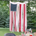 4th of July Decorations - Memorial Day Decor - 4 x 2.3 Ft Rag American Flag Banner for Home Party Supplies - Fourth of July Independence Day Accessories for 250th Anniversary Celebration Indoor Outdoor Decoration by ORIENTALCHERRY