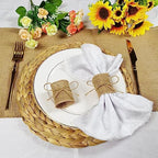 Natural Burlap Napkin Rings Set of 200 pcs with Jute Rope,Disposable Napkin Bands Bulk,Rustic Serviette Ring for Tables,Decorations,Wedding,Dinner,Country Party Decor - Image 5