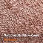 DEZENE Pack of 2 Dusty Pink Decorative Throw Pillow Covers 22x22 Cozy Soft Chenille Accent Vintage Square Couch Pillow Covers for Home Decor Bed Sofa Living Room - Image 3