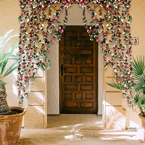 BLEUM CADE 12Pcs 16.4Ft Fake Flower Garland Artificial Rose Vines - Image 6
