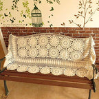 USTIDE Crochet Tablecloth Rectangular 59x78inches Beige Cotton Lace Tablecloth Rectangle Elegant Kitchen Tablecloths - Image 4