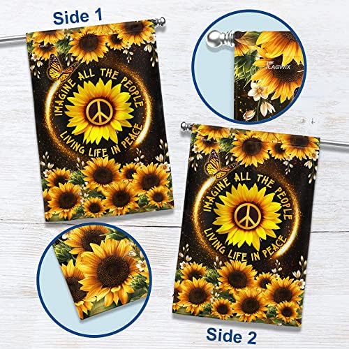 FLAGWIX Sunflower Hippie Peace Flag, 30x40 House Flag - Image 3