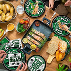 Gatherfun Graduation Party Supplies Dinnerware Set green Disposable dinner paper plates dessert paper plates and Napkins for Congrats Grad Party Decorations, Serve 50 - Image 6