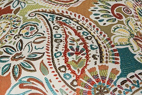Mika Home Pack of 2 Decorative Accent Throw Pillow Cover Sham Cushion Case,Paisley Pattern,20x20 Inches,Red Teal Cream Multicolor - Image 4