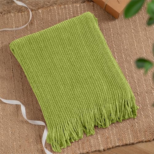BATTILO HOME Apple Green Throw Blanket for Couch, 60"x80" - Image 5