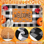 Moucuny 2 Pcs Fall Doormat Outdoor, Fall Front Porch Decor, Non Slip - Image 3