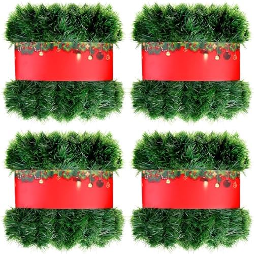 4 Pack Christmas Garland Green 262 ft Artificial Pine by Yuxung
