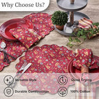 Park Designs Coriander Napkin Set of 4, Red Floral - Image 6