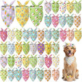 Abbylike 50 Pcs Easter Dog Bandanas Bulk Bunny Egg Carrot Bandanas for Dogs Triangle Kerchief Bibs Scarf Set for Pet Easter Costume Photo Props Accessories Pet Shops, 25 Styles (31.5 x 21.7 x 21.7) by Abbylike