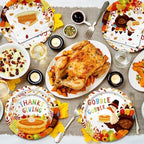 Thanksgiving Turkey Party Supplies Kit - Autumn-Themed Disposable Dinnerware Set with Plates and Napkins for 50 - for Thanksgiving Party Decoration - Image 4