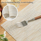 Leetaltree Wheat Placemats Set of 12 - Heat Resistant Non-Slip Place mats for Dining Table, Washable Durable PVC Vinyl Woven Table Mats（Wheat, 12） - Image 3
