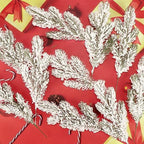 24Pcs Snowy Artificial Pine Needles Branches Twigs 10.6" Fake Frosted Pine Picks Greenery Stems Christmas Pine Tree Picks Winter Fir Pine Sprays Sprigs for Crafts Wreaths Garlands Holiday Decor - Image 6
