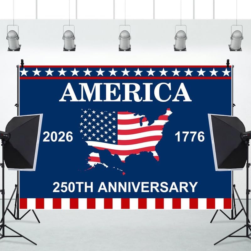 4th of July Backdrop Decorations 250th Anniversary USA Flag Patriotic Backdrop 15x10ft Banner Independence Day Photography Background Theme Party Decorations Supplies Photo Studio Props - Image 2