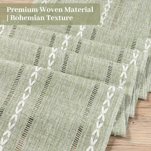 Boho Table Runner and Placemats Set of 6, Modern Farmhouse Table Decor - Image 4