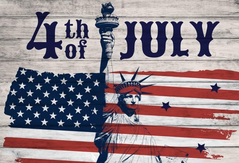 8x6ft American 4Th of July Backdrop Independence Day US Flag Stars Stripes National Flag Decorations Background Memorial Day Veterans Day Party Cake Table Banner Photo Booth by ZJRBJB