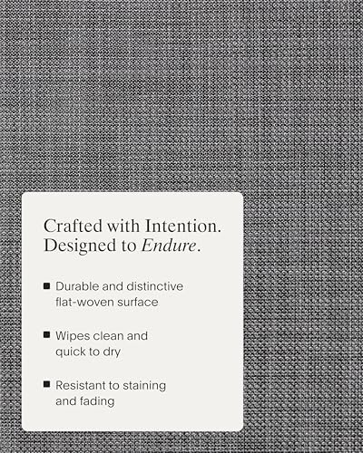 Chilewich Mini Basketweave Placemats, Woven Oval Placemats Set of 4 - Image 3